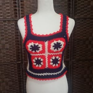 Vintage retro Jane Hunter crochet top size…